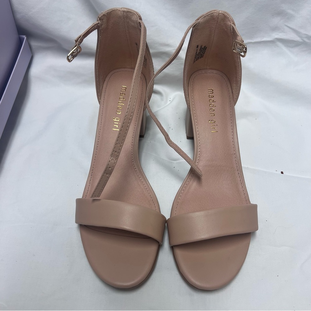 Madden Girl Women's Tan Ankle Strap Heels